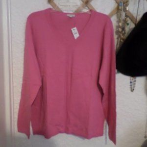 Talbots Modern V Neck Lightweight Cotton Sweater Sz XL